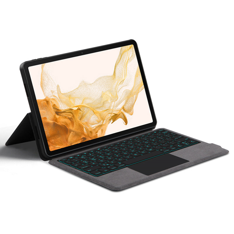 Pro Samsung Galaxy Tab S8 Touchpad Bluetooth kryt klávesnice s podsvícením a nárazuvzdorným koženým pouzdrem na tablet Pro Samsung Galaxy Tab S8 Touchpad Bluetooth kryt klávesnice s podsvícením a nárazuvzdorným koženým pouzdrem na tablet